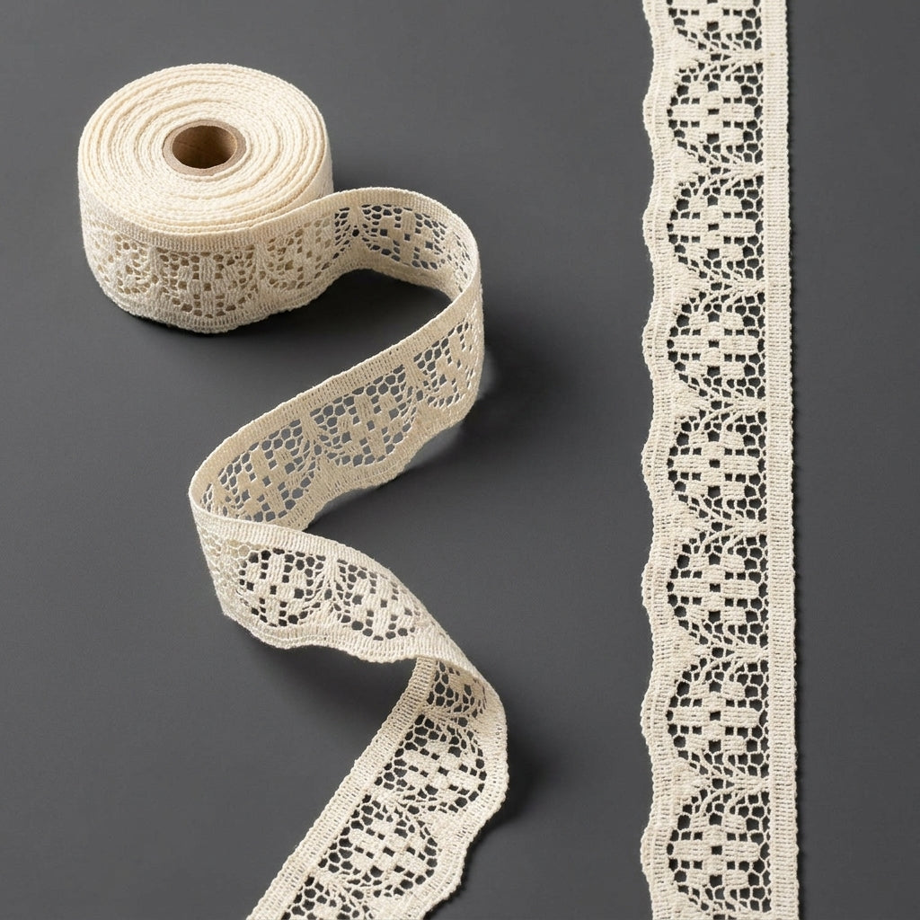Small Floral Scallop Raschel Lace Trim - 5 Mtr