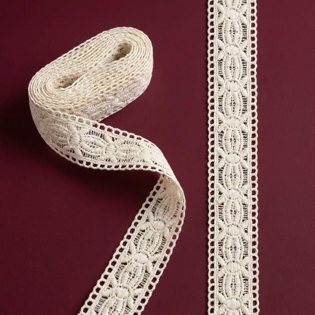 Natural Braided Chemical Cotton Lace - 5mtr