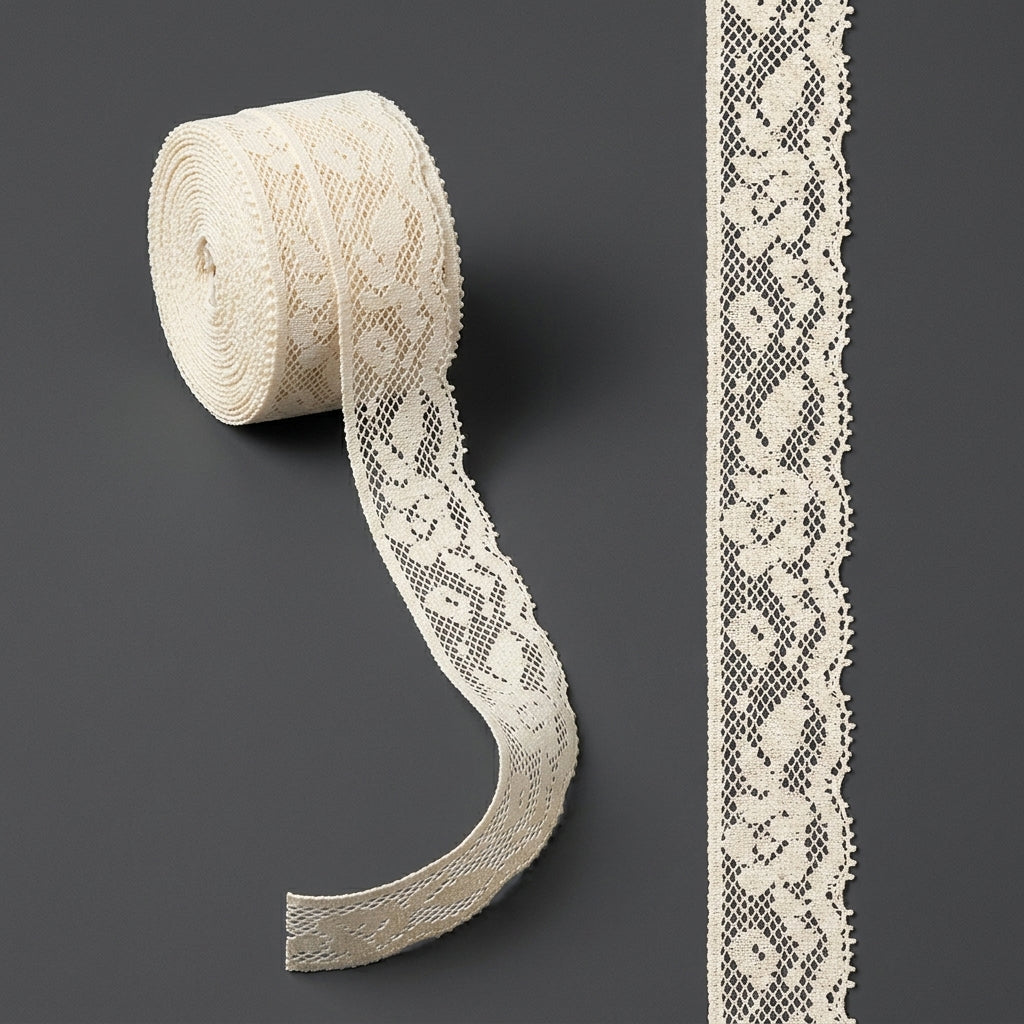Scalloped Floral Net Raschel Lace Trim - 5 Mtr