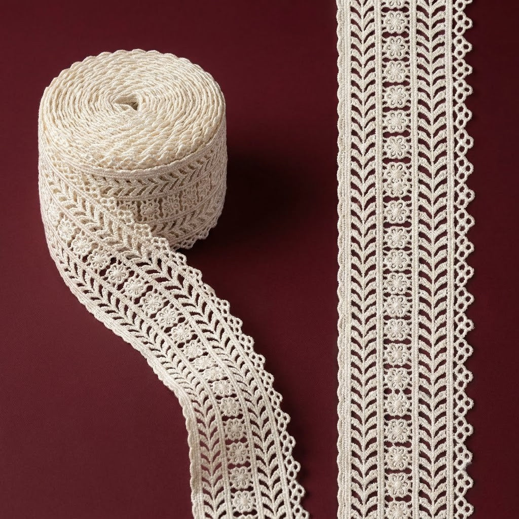 Natural Botanical Chemical Cotton Lace - 5mtr