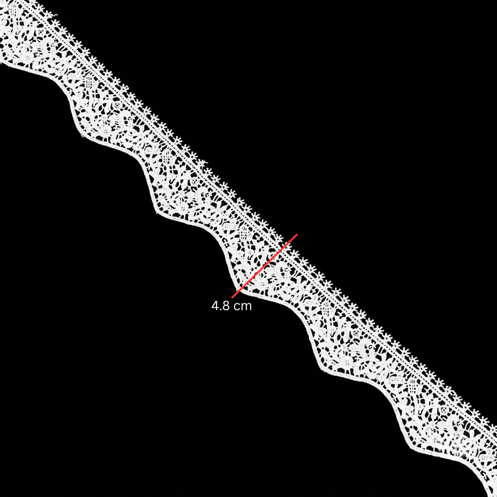 Off-White Ornate Edge Chemical Lace - 5 mtr