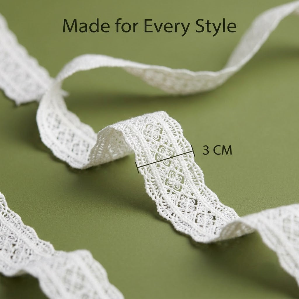 Off White Geometric Diamond Chemical Lace – 5 mtr