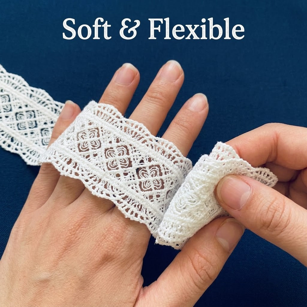 Off White Geometric Diamond Chemical Lace – 5 mtr