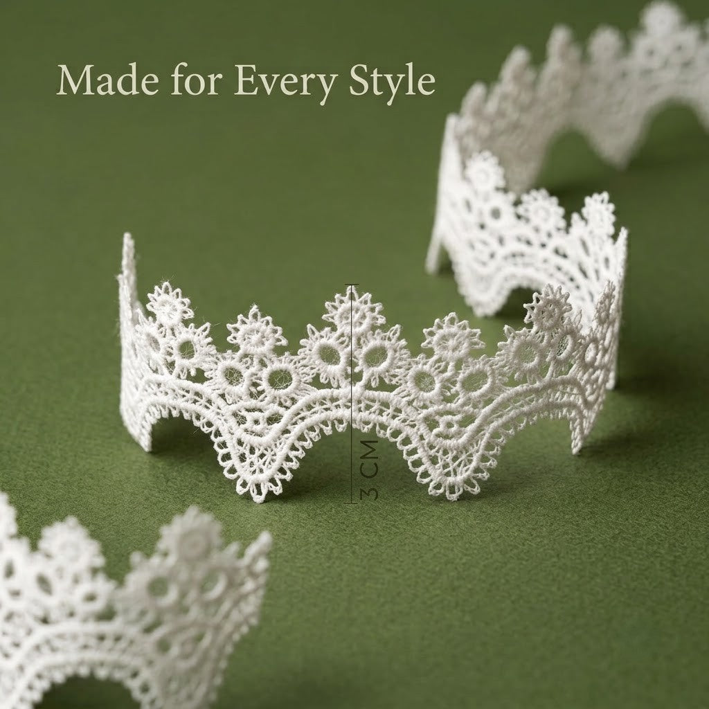 Off-White Floral Scallop Chemical Lace – 5 mtr
