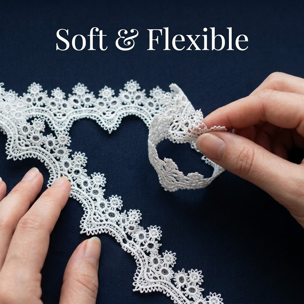 Off-White Floral Scallop Chemical Lace – 5 mtr