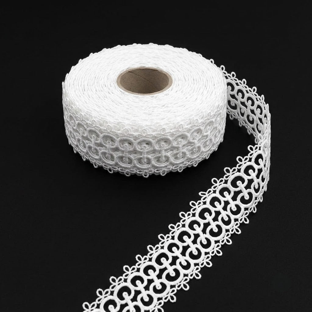 Off-White Circular Link Chemical Lace - 5 mtr