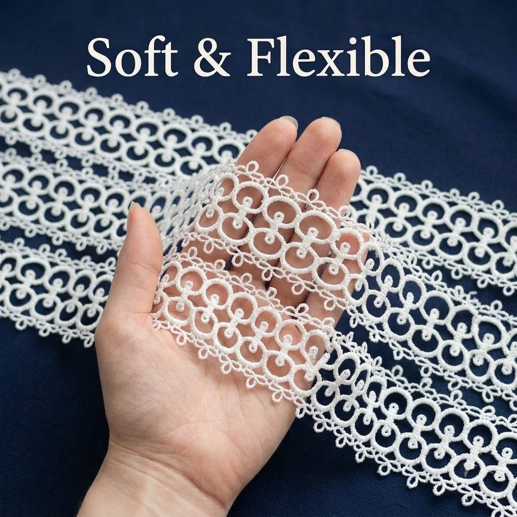 Off-White Circular Link Chemical Lace - 5 mtr