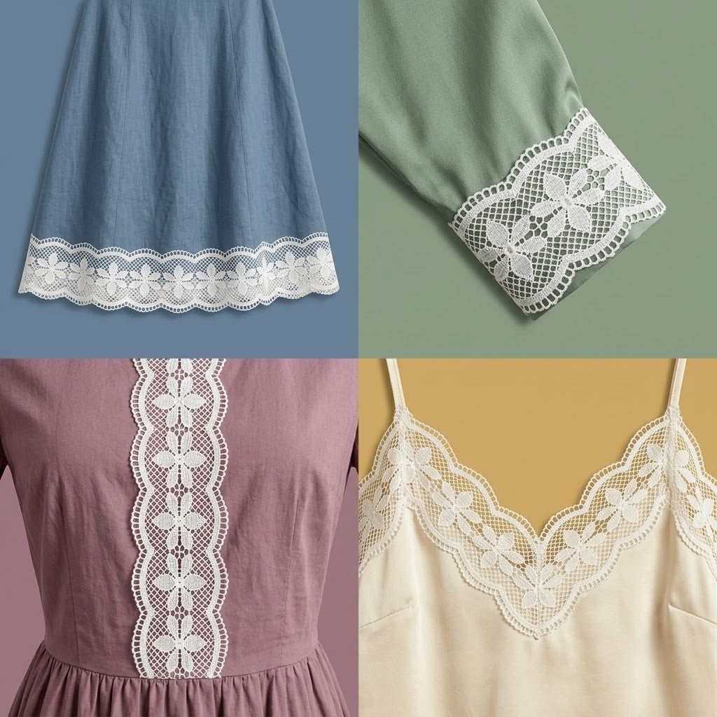Off-White Floral Lattice Chemical Lace - 5 mtr