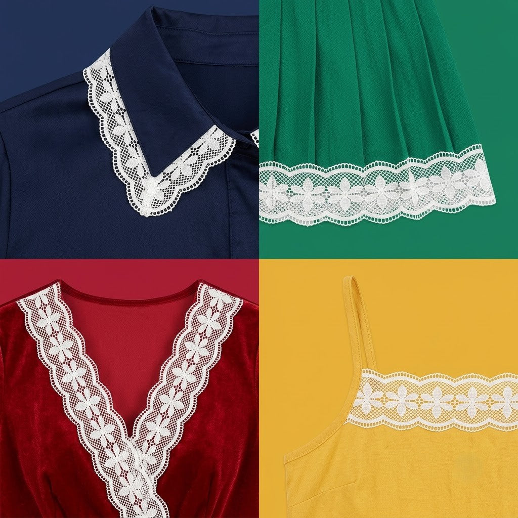 Off-White Floral Lattice Chemical Lace - 5 mtr