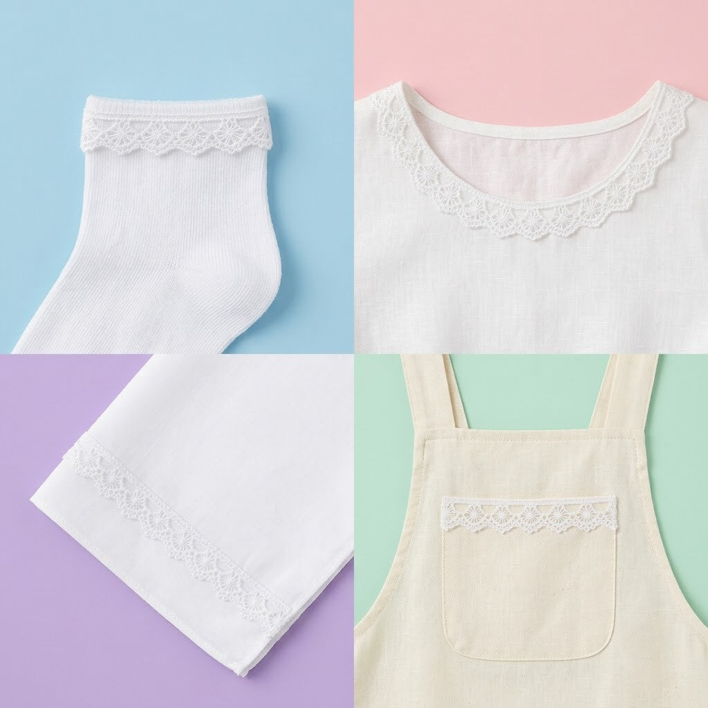 Off-White Delicate Floral Chemical Lace - 5 mtr