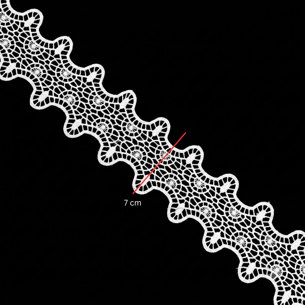 White Wavy Mesh Chemical Lace - 5 mtr