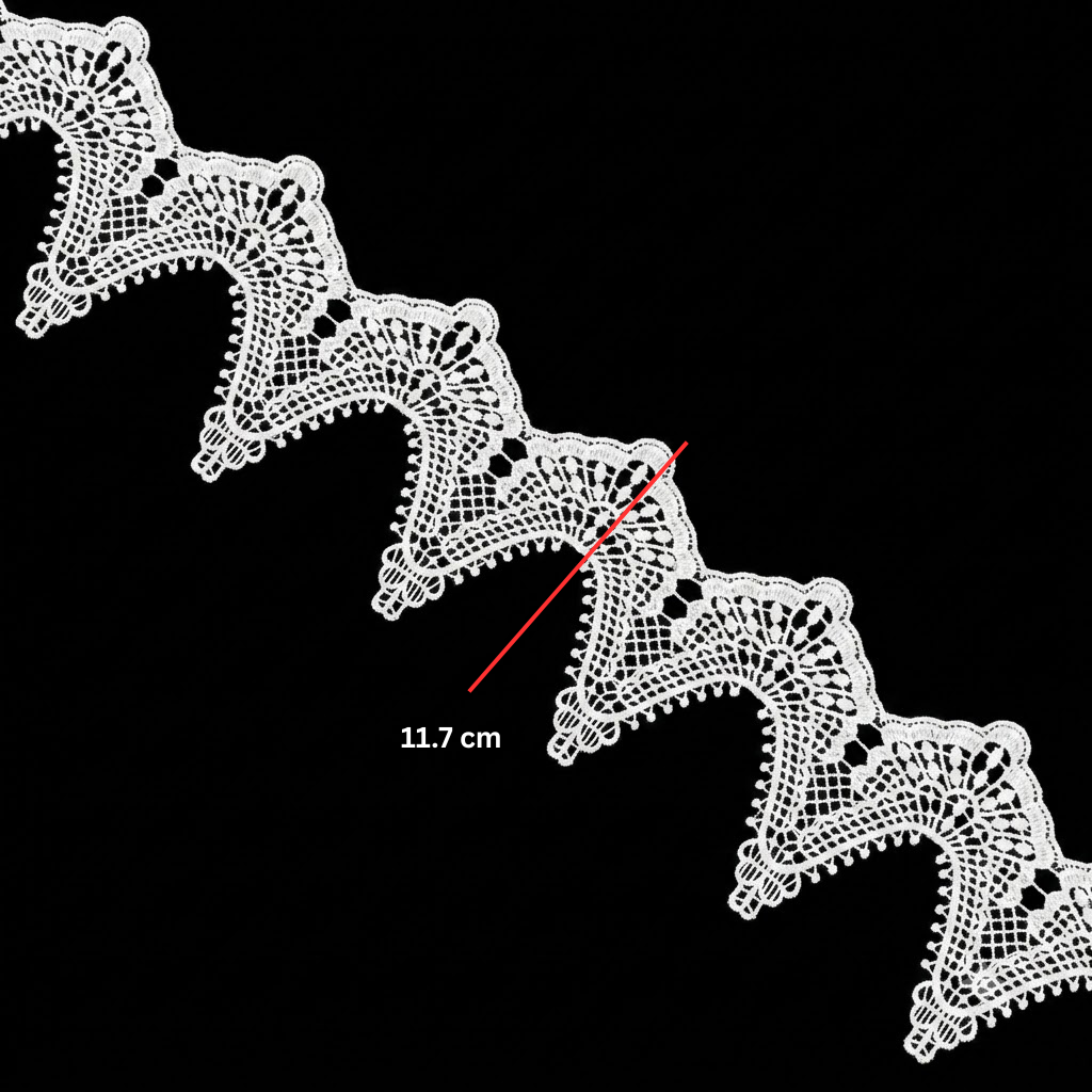 White Webbed Openwork Chemical Lace - 5 mtr