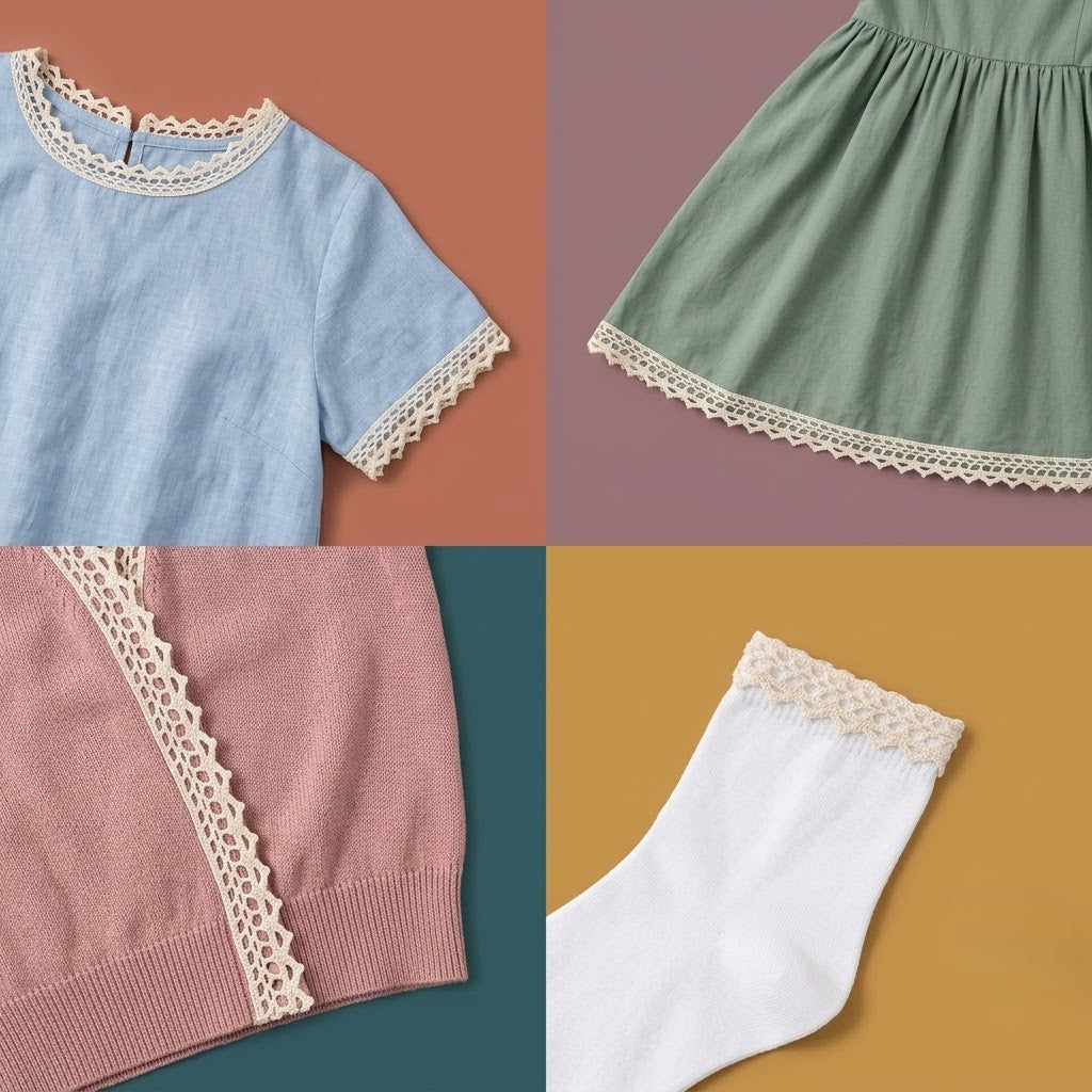 Natural Scalloped Edge Crochet Lace Trim - 5 mtr
