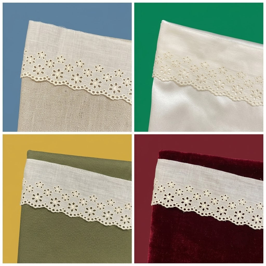Natural Petal Eyelet Embroidery Schiffli Lace - 5 mtr