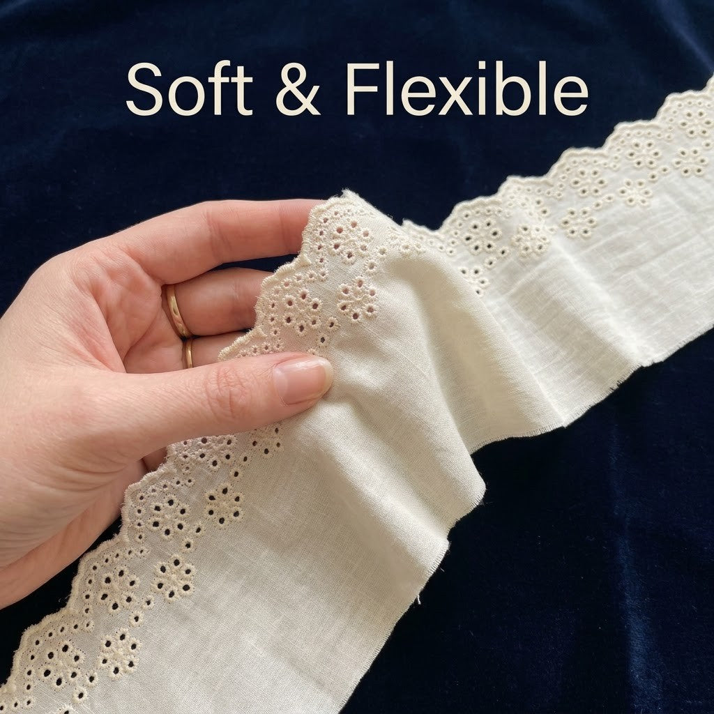 Natural Schiffli Embroidery Lace Regent Design-5 mtr