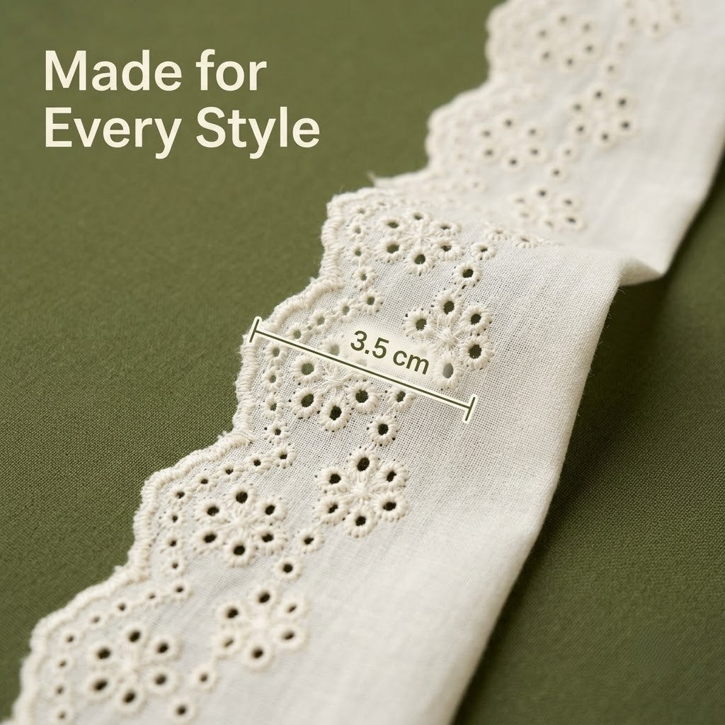 Natural Schiffli Embroidery Lace Regent Design-5 mtr