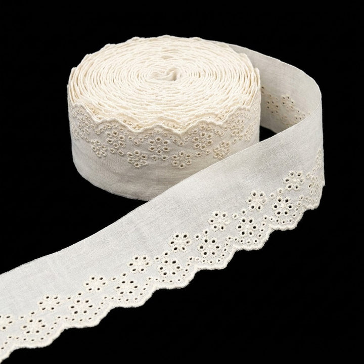 Natural Schiffli Embroidery Lace Regent Design-5 mtr