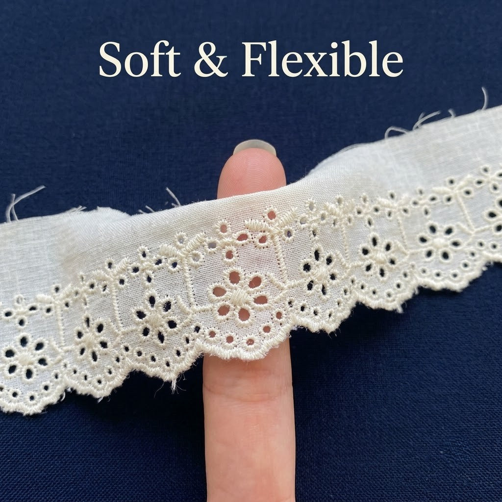 Natural Schiffli Embroidery Lace Panel Design-5 mtr