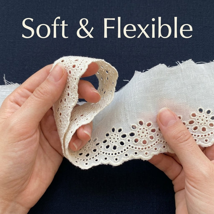 Natural Schiffli Embroidery Lace Orbital Design-5 mtr