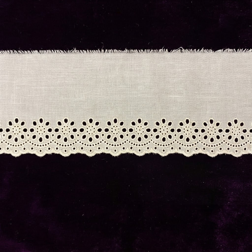 Natural Schiffli Embroidery Lace Orbital Design-5 mtr
