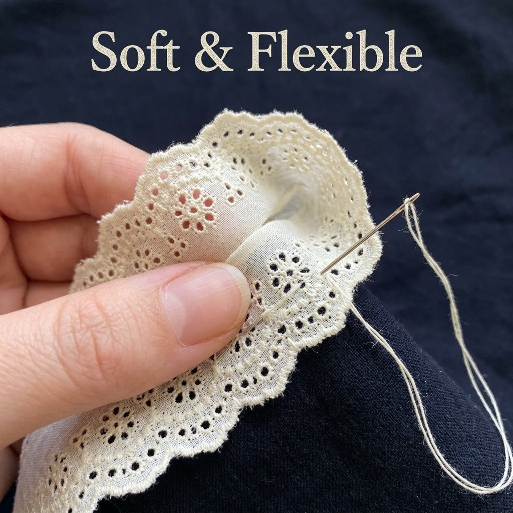 Natural Schiffli Embroidery Lace Meadow Design-5 mtr