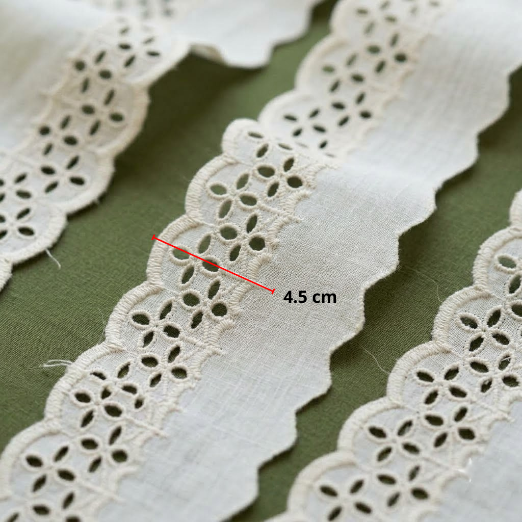 Natural Schiffli Embroidery Lace Lattice Design-5 mtr