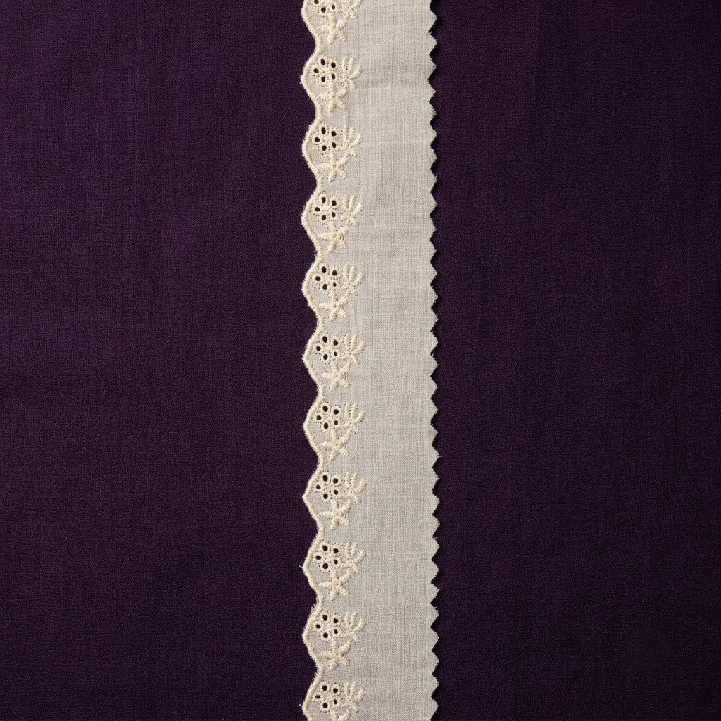 Natural Schiffli Embroidery Lace Floral Design-5 mtr