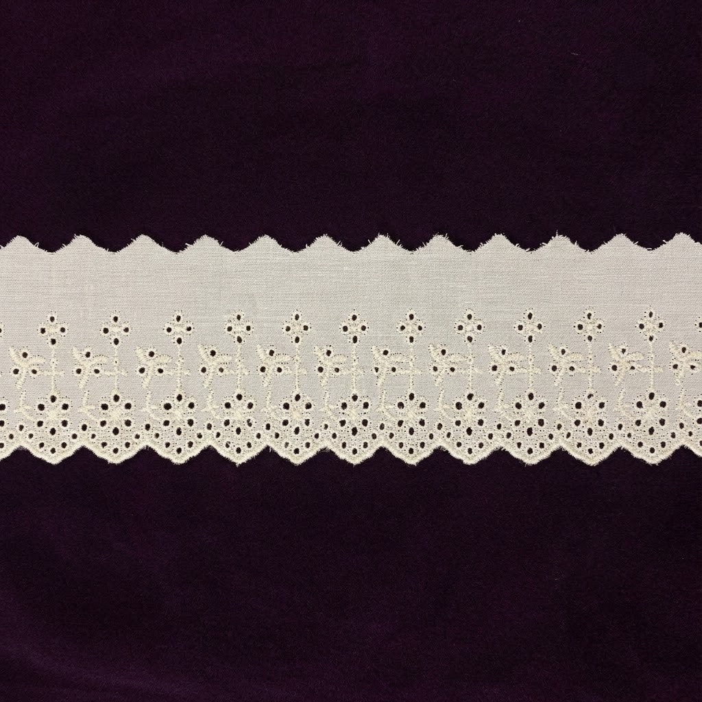 Natural Schiffli Embroidery Lace Heritage Design-5 mtr