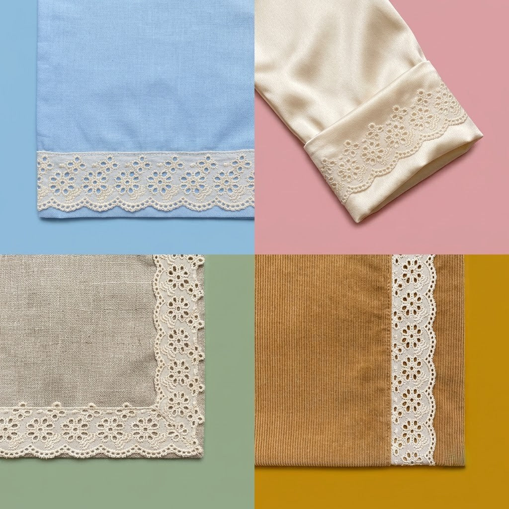 Natural Floral Eyelet Embroidery Schiffli Lace - 5 mtr