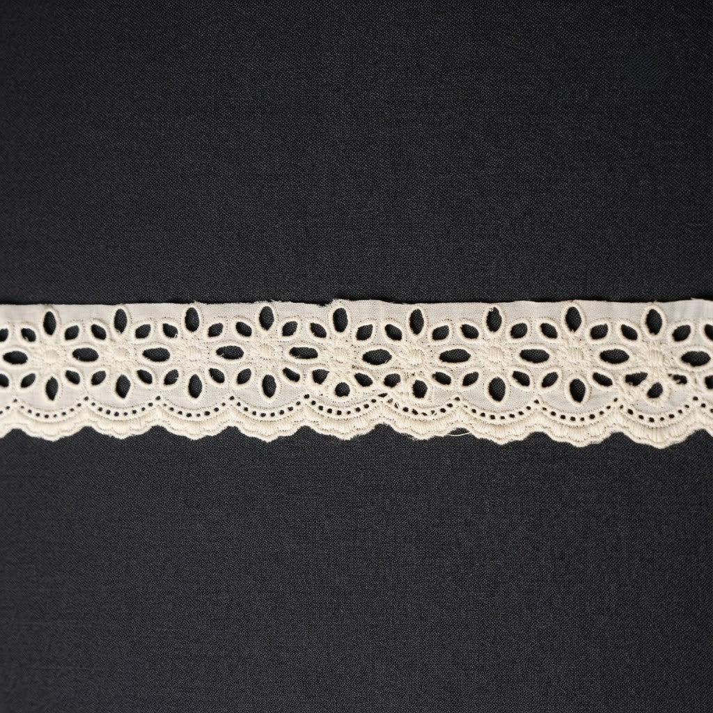 Natural Floral Eyelet Embroidery Schiffli Lace - 5 MTR