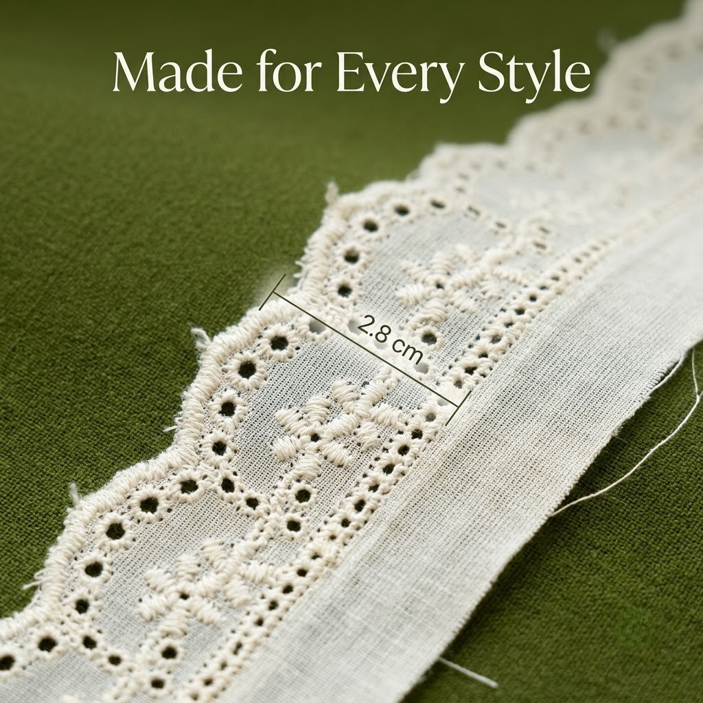 Natural Schiffli Embroidery Lace Vine Design-5 mtr