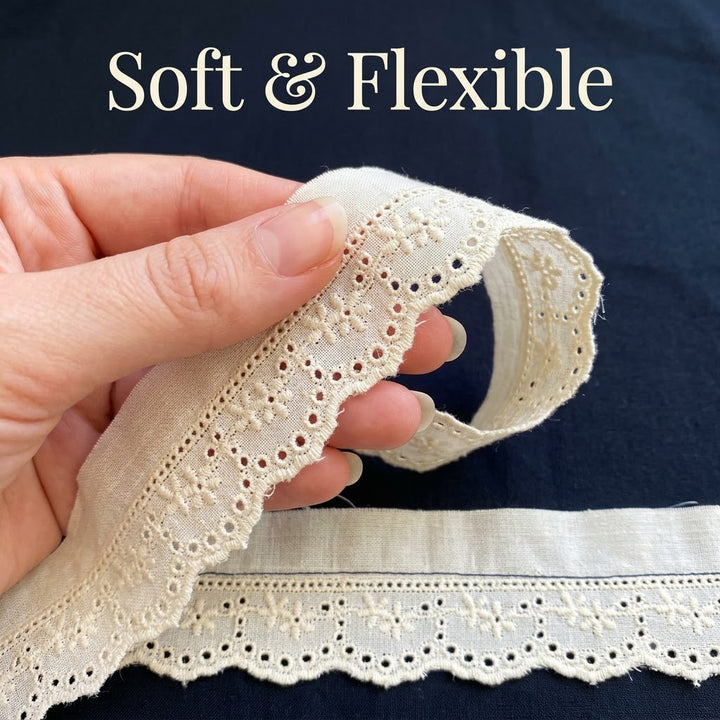 Natural Schiffli Embroidery Lace Vine Design-5 mtr