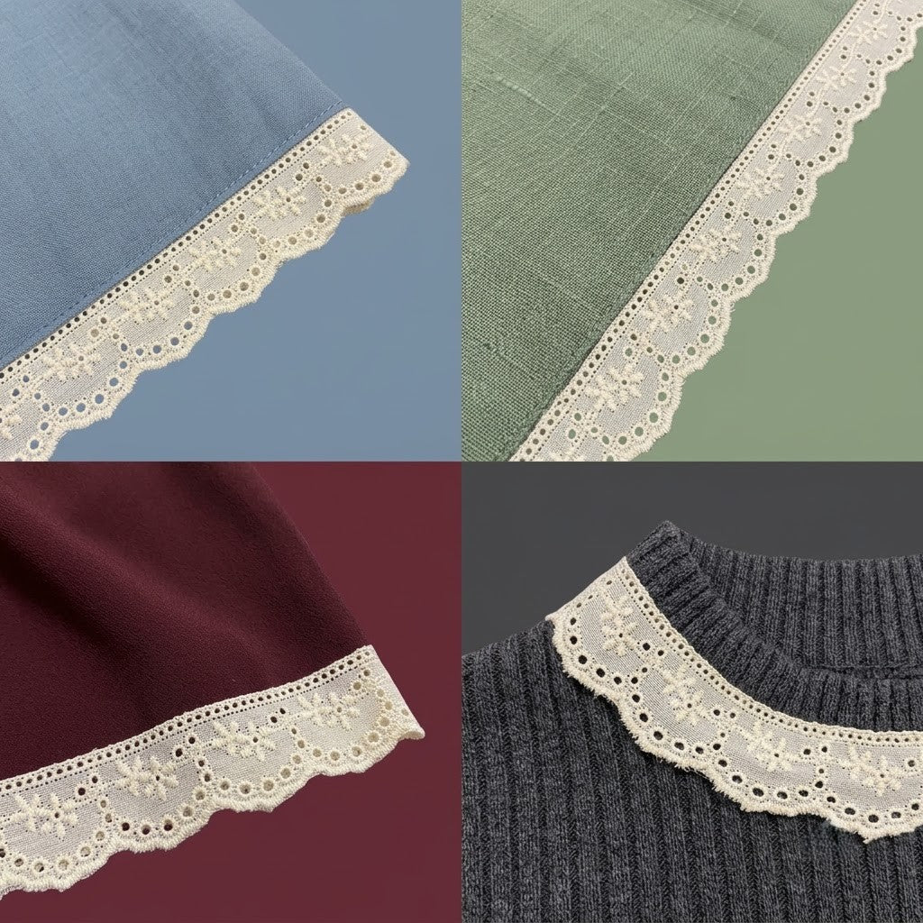Natural Schiffli Embroidery Lace Vine Design-5 mtr