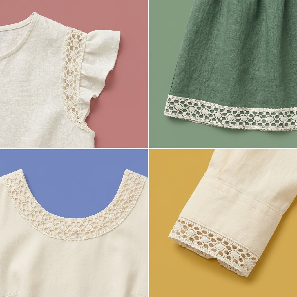 Off White Broad Eye Design Cotton Crochet Lace Trim - 5 mtr
