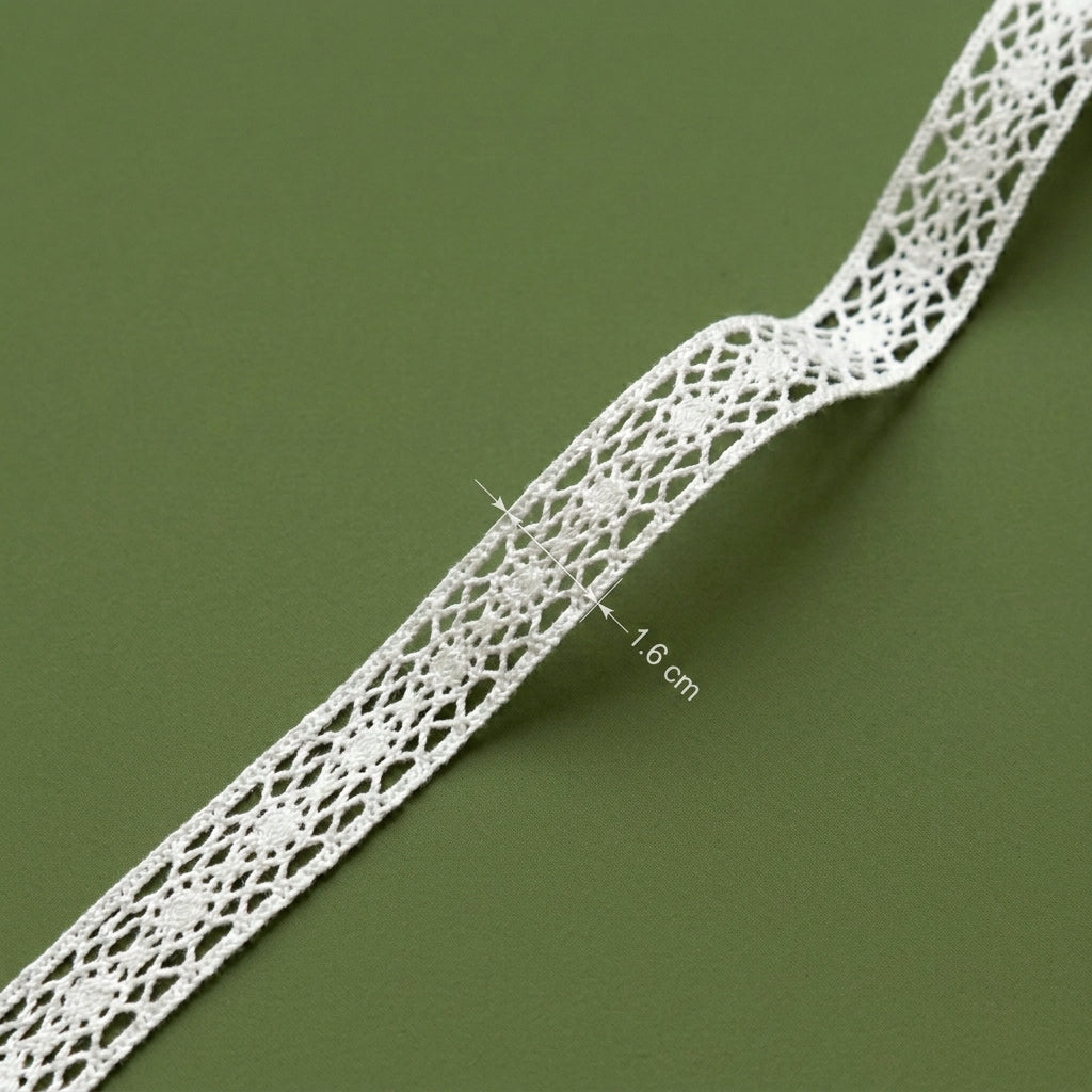 Off White Eye Cotton Crochet Lace Trim - 5 mtr