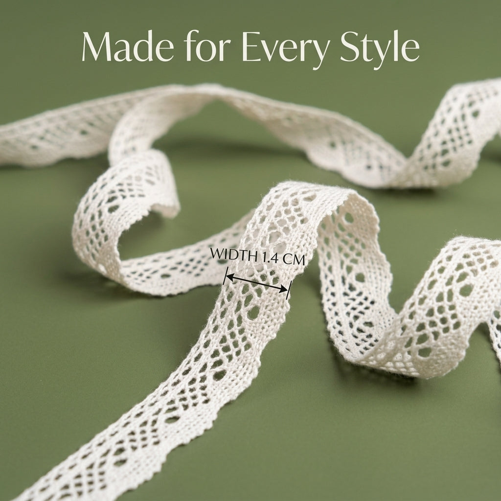Off White Scallop Cotton Crochet Lace Trim – 5 Mtr