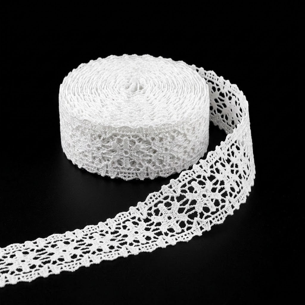 Off-White Floral Stripe Chemical Lace - 5 mtr