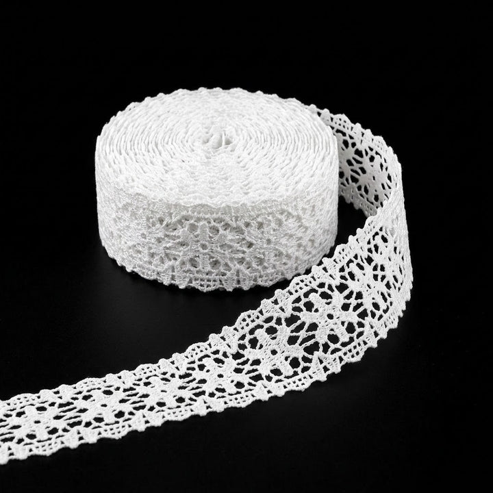 Off-White Floral Stripe Chemical Lace - 5 mtr