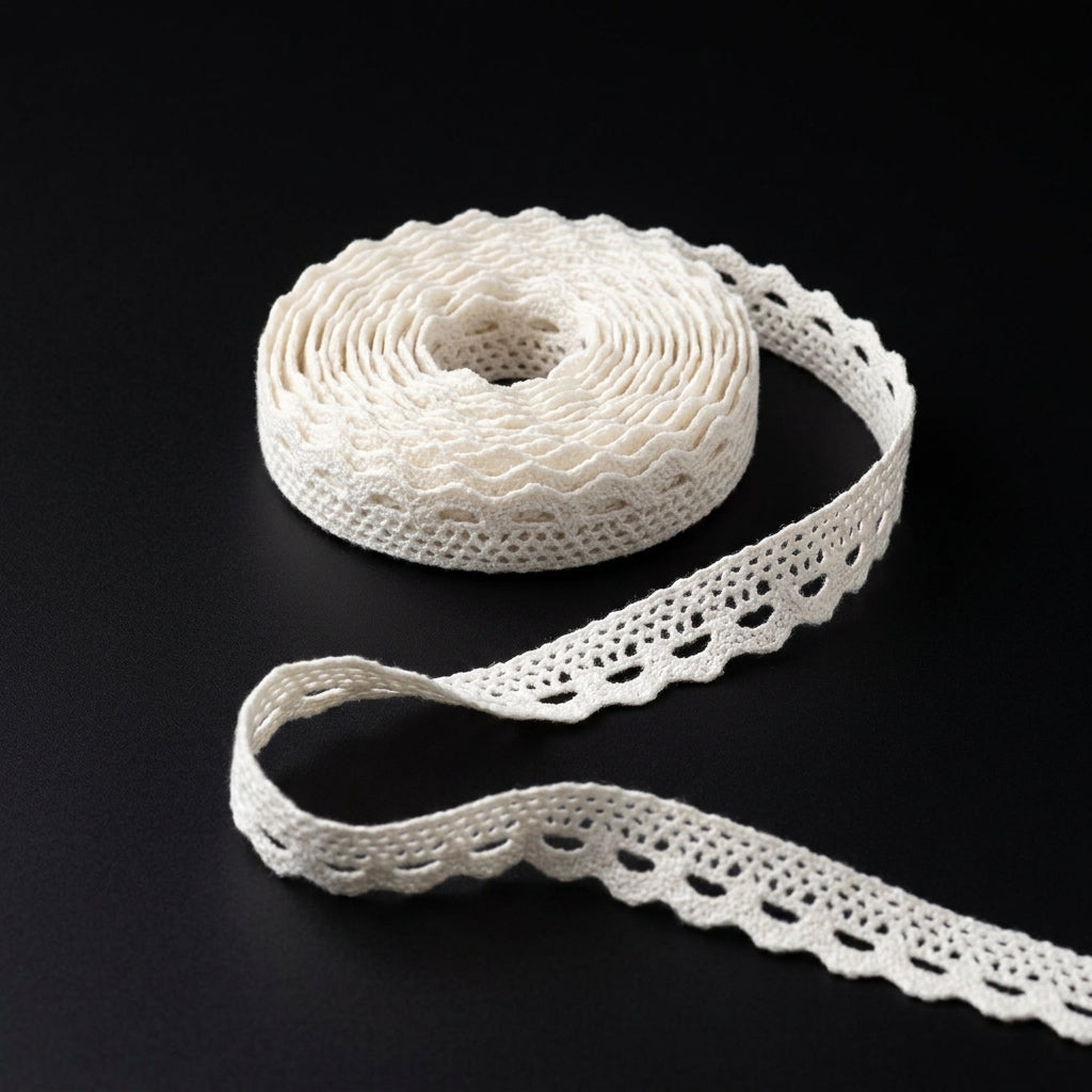 Off White Cotton Kingri Crochet Lace Trim - 5 Mtr