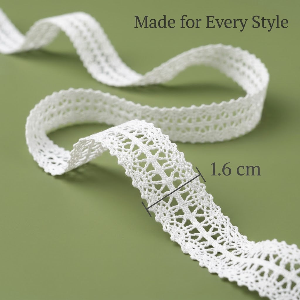 Off White Elegant Crochet Eye Scallop Lace Trim- 5 mtr