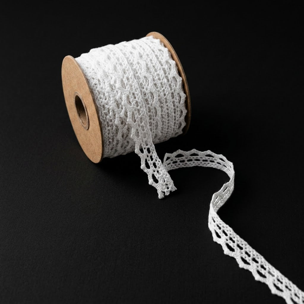 Off White Crochet Kingri Crochet Lace Trim - 10 mtr