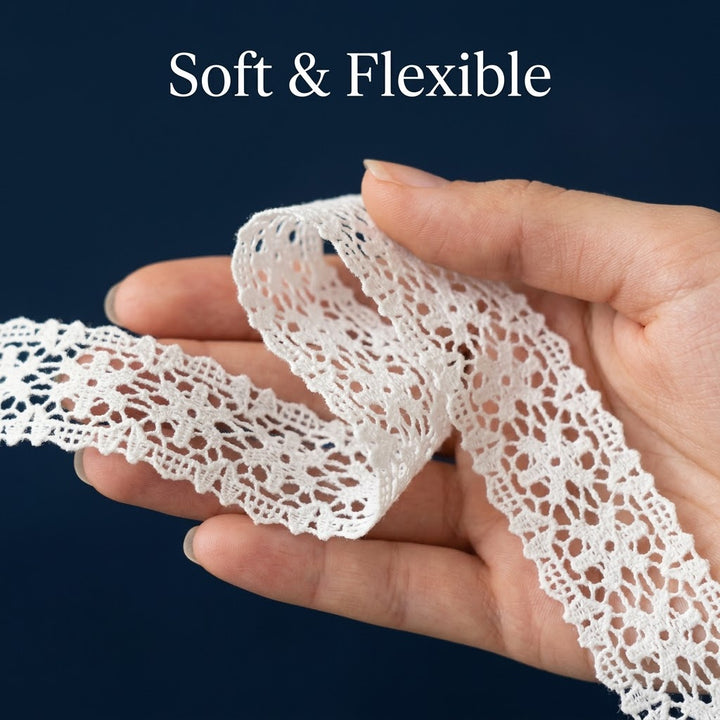 Off-White Floral Stripe Chemical Lace - 5 mtr