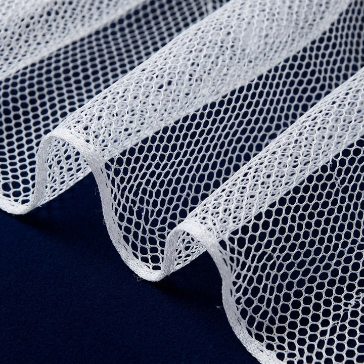 White Hexagonal Hard Can-Can Mesh Fabric - 5 Meters