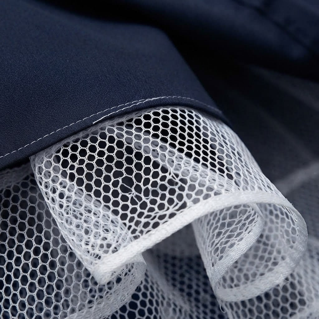 White Hexagonal Hard Can-Can Mesh Fabric - 5 Meters