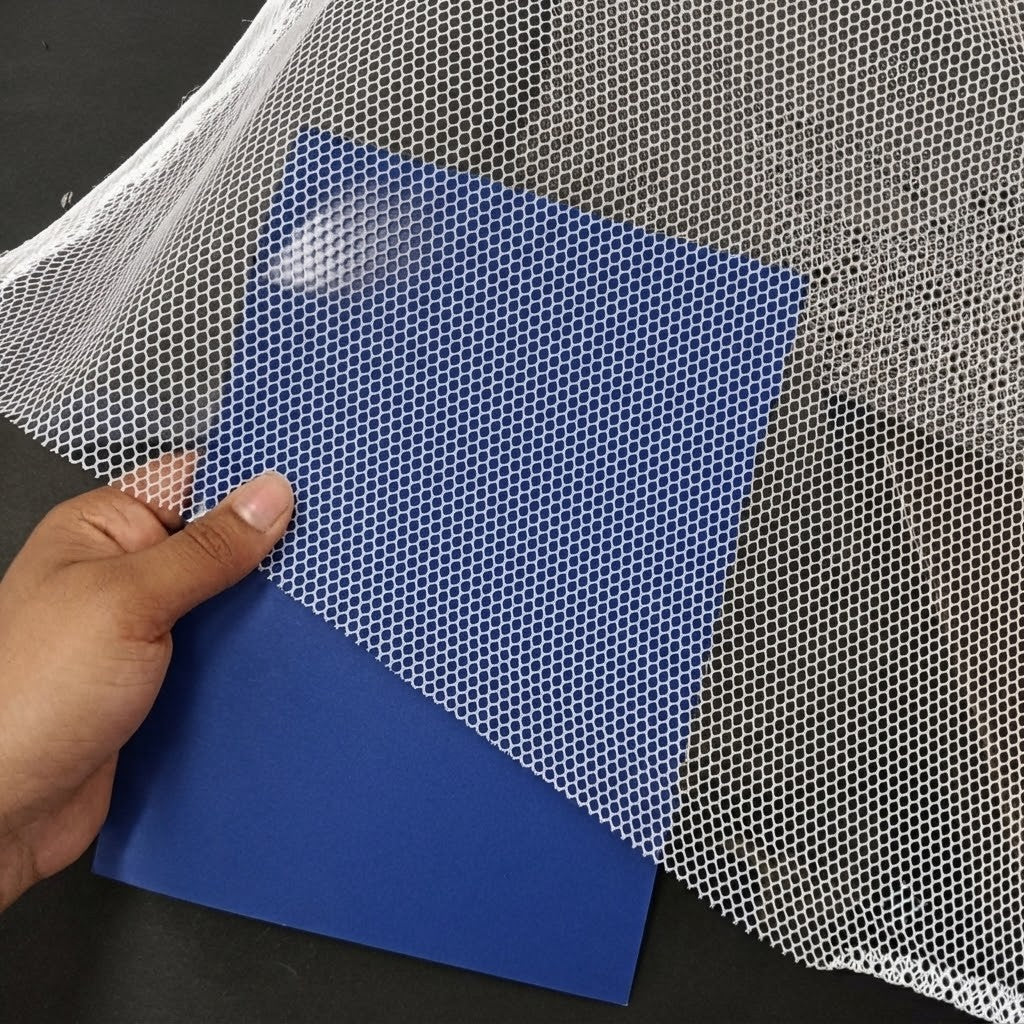 White Hexagonal Hard Can-Can Mesh Fabric - 5 Meters