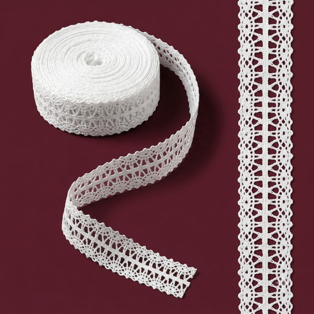 Off White Elegant Crochet Eye Scallop Lace Trim- 5 mtr
