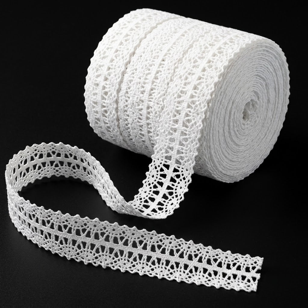 Off White Elegant Crochet Eye Scallop Lace Trim- 5 mtr