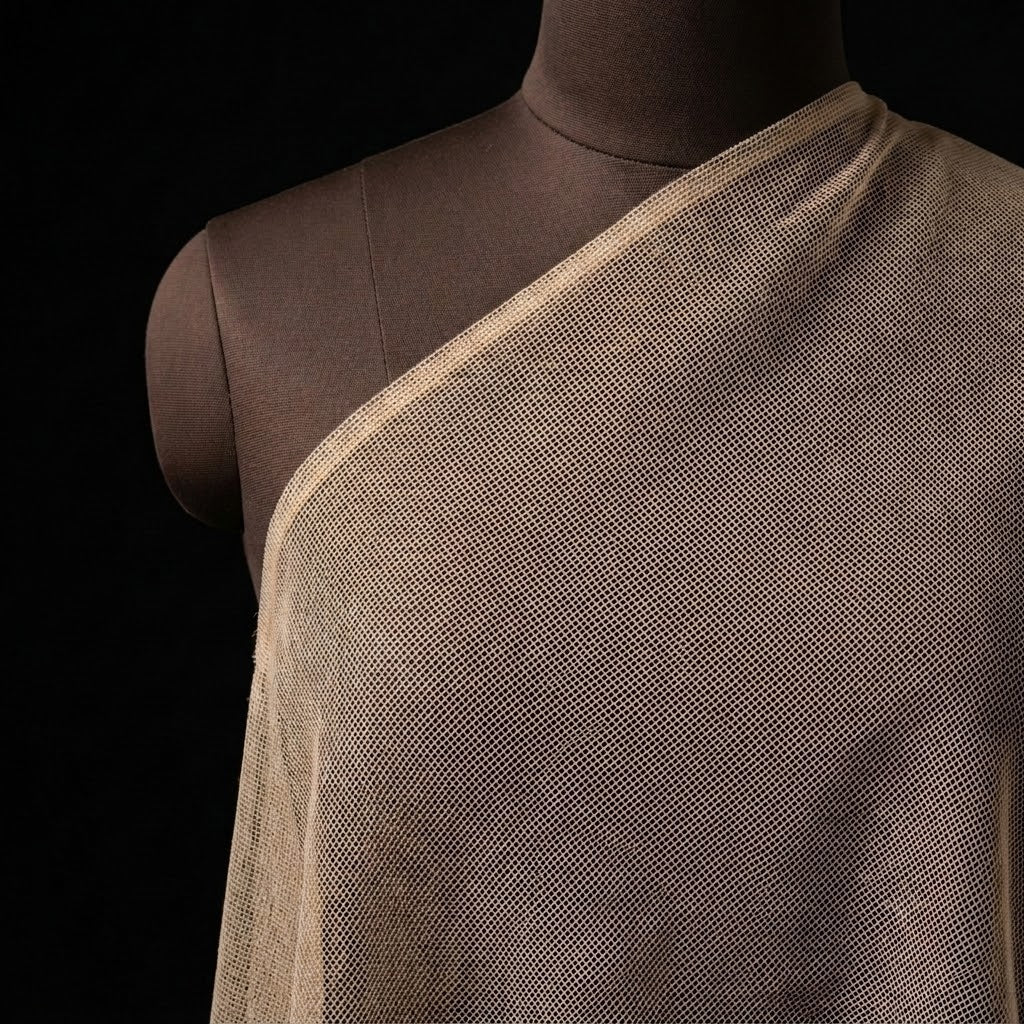 Natural Square Mesh Fabric - 5 Meters